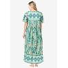 Only Necessities Women’s Plus Size Bib Front Lounger House Dress, Nightgown(Island Aqua Tropical)