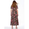 Woman Within Plus Size Short-Sleeve Crinkle Dress(Black Coral Paradise)