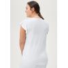 Ellos Plus Size Cap Sleeve Henley Tee(White)