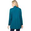 Woman Within Plus Size 2-Fer Cardigan & Attached Lace Tunic(Deep Teal)