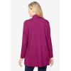 Woman Within Plus Size 2-Fer Cardigan & Attached Lace Tunic(Raspberry)
