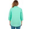 Woman Within Plus Size 2-Piece Embroidered Poplin Tunic And Tee Set(Pale Seafoam Beach Embroidery)