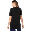 Woman Within Plus Size 7-Day Embroidered Pointelle Tunic(Black Floral Embroidery)