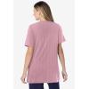 Woman Within Plus Size 7-Day Embroidered Pointelle Tunic(Dusty Pink Floral Embroidery)