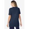 Woman Within Plus Size 7-Day Embroidered Pointelle Tunic(Navy Floral Embroidery)