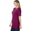Woman Within Plus Size 7-Day Embroidered Pointelle Tunic(Sage Floral Embroidery)