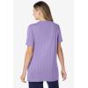 Woman Within Plus Size 7-Day Embroidered Pointelle Tunic(Soft Iris Floral Embroidery)
