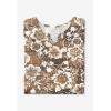 Woman Within Plus Size 7-Day Three-Quarter Sleeve Notch-Neck Tunic(Radiant Purple Floral Patchwork)