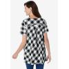 Woman Within Plus Size A-Line Knit Tunic(Black Buffalo Plaid)
