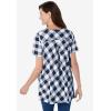 Woman Within Plus Size A-Line Knit Tunic(Navy Buffalo Plaid)