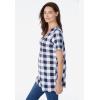 Woman Within Plus Size A-Line Knit Tunic(Navy Buffalo Plaid)