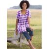 Woman Within Plus Size A-Line Knit Tunic(Orange Melon Buffalo Plaid)