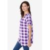 Woman Within Plus Size A-Line Knit Tunic(Purple Orchid Buffalo Plaid)