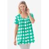 Woman Within Plus Size A-Line Knit Tunic(Purple Orchid Buffalo Plaid)