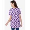 Woman Within Plus Size A-Line Knit Tunic(Purple Orchid Buffalo Plaid)