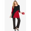Woman Within Plus Size Knit Colorblock Tunic(Classic Red Black)