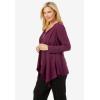 Woman Within Plus Size Layered Look Long Top With Sequined Inset(Emerald Green)