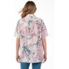 Woman Within Plus Size No Iron Short Sleeve Peachskin Shirt(New Khaki Multi Patchwork)
