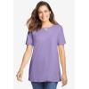 Woman Within Plus Size Perfect Short-Sleeve Keyhole Tee(Azure Blue)