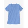 Woman Within Plus Size Perfect Short-Sleeve Scoopneck Tee(Azure Blue)