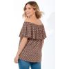 Woman Within Plus Size Ruffle Tee(Mocha Nude Dot)