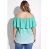 Woman Within Plus Size Ruffle Tee(Pretty Jade Ombre)