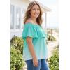 Woman Within Plus Size Ruffle Tee(Pretty Jade Ombre)