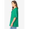 Woman Within Plus Size Ruffled Elbow-Sleeve Tunic(Lilac Multi Paisley)