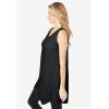 Woman Within Plus Size Sleeveless Hanky Hem Tunic(Black)