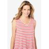 Woman Within Plus Size Sleeveless Hanky Hem Tunic(Raspberry Sorbet)