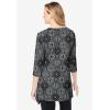 Woman Within Plus Size Swing Hem Tunic(Black Floral Patch)
