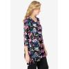 Woman Within Plus Size Swing Hem Tunic(Black Multi Florals)