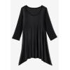 Woman Within Plus Size Swing Hem Tunic(Black Patch Stripe)