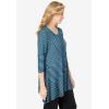 Woman Within Plus Size Swing Hem Tunic(Pretty Turquoise Patch Stripe)