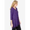 Woman Within Plus Size Swing Hem Tunic(Purple Orchid Batik Floral)