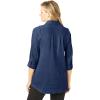 Woman Within Plus Size Textured Gauze Tunic With Shawl Collar(Navy)