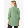 Woman Within Plus Size Textured Gauze Tunic With Shawl Collar(Navy)