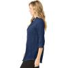 Woman Within Plus Size Textured Gauze Tunic With Shawl Collar(Navy)