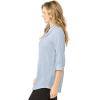 Woman Within Plus Size Textured Gauze Tunic With Shawl Collar(Pearl Grey)
