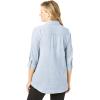 Woman Within Plus Size Textured Gauze Tunic With Shawl Collar(Pearl Grey)