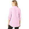 Woman Within Plus Size Textured Gauze Tunic With Shawl Collar(Pink)