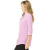 Woman Within Plus Size Textured Gauze Tunic With Shawl Collar(Pink)