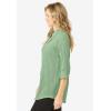 Woman Within Plus Size Textured Gauze Tunic With Shawl Collar(Sage)