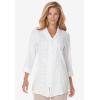 Woman Within Plus Size Textured Gauze Tunic With Shawl Collar(Sage)