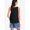 ellos Plus Size Crochet Lace Tank(Black)