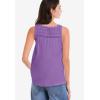 ellos Plus Size Crochet Lace Tank(Deep Amethyst)