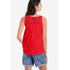 ellos Plus Size Crochet Lace Tank(Hot Red)
