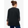ellos Plus Size Crochet Trim Blouse(Black)
