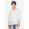 ellos Plus Size Crochet Trim Blouse(Black)