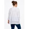 ellos Plus Size Crochet Trim Blouse(White)